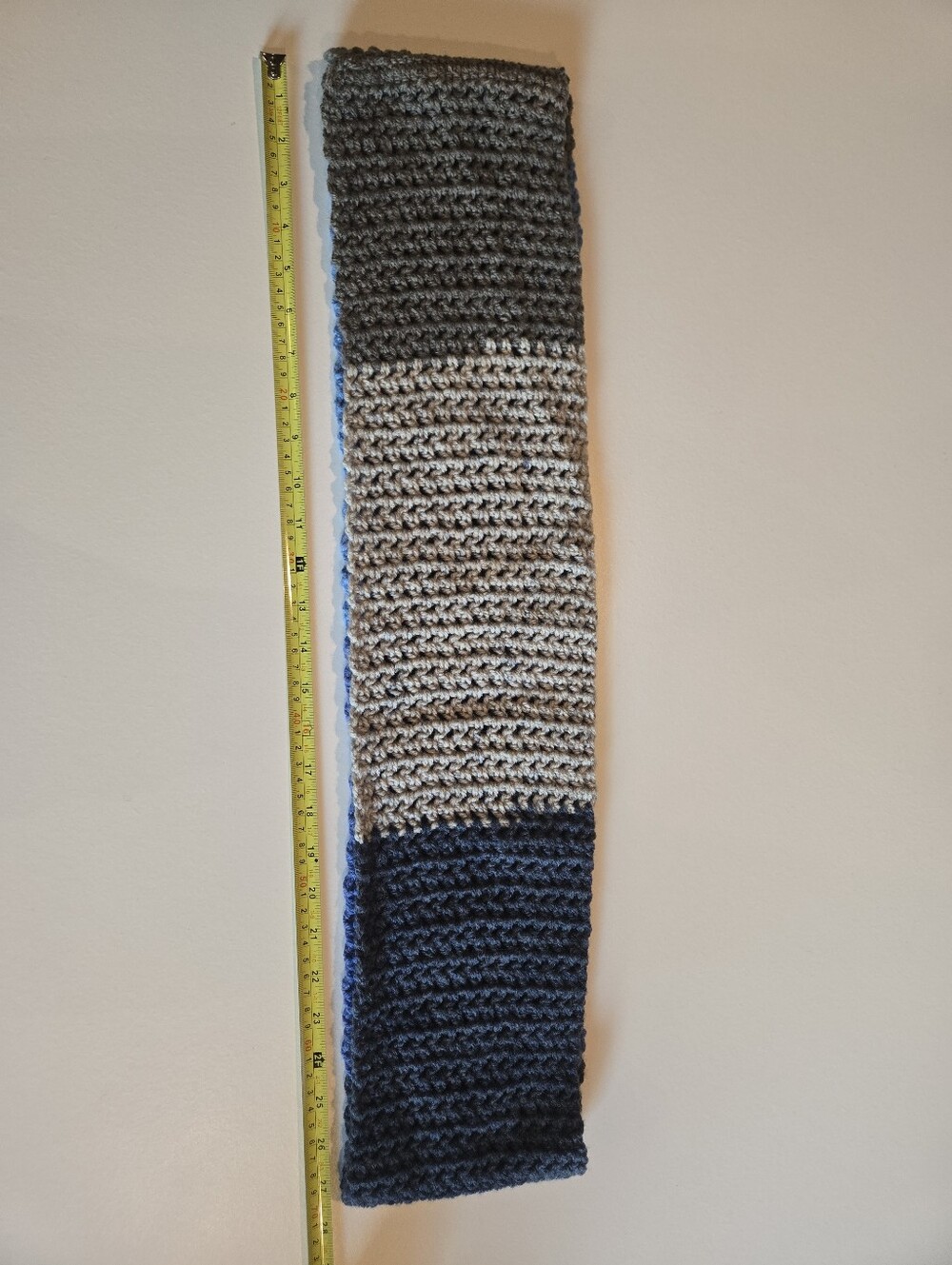 Handmade Crochet Infinity Scarf - Blues And Greys - Picture 3 of 3